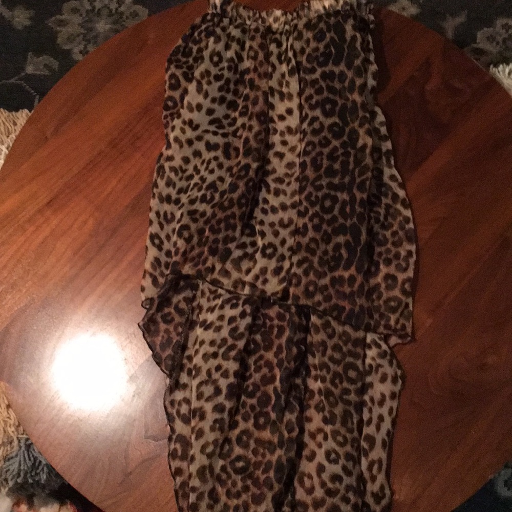 Cheetah print high low skirt